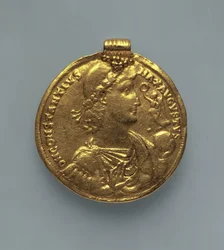 Medaille (Vorderseite) von Constantius II (317-361), geprägt in Antiochia, Syrien